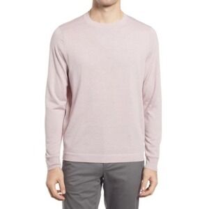 Nordstrom Men’s Shop Pink Antique Tech-Smart Merino Wool Crewneck Sweater L NWT